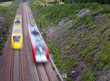 Red and yellow train