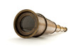 Photo: Closeup of antique spyglass, isolated on white. Closeup of antique spyglass, isolated on white.