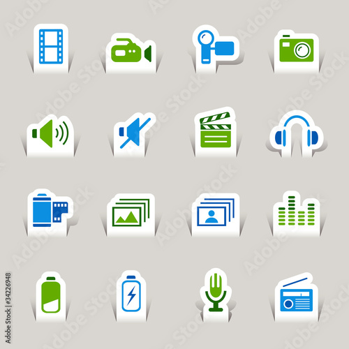 Vector: Papercut - Media Icons Papercut - Media Icons
