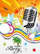 abstract colorful musical background with summer theme