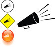 bullhorn or megaphone symbol sign and button bullhorn or megaphone symbol sign and button