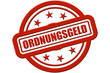 Stenen Stempel rot rel ORDNUNGSGELD
