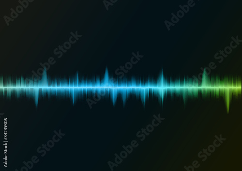 Illustration: Sound wave blue green Sound wave blue green