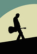 Guitarist on the road