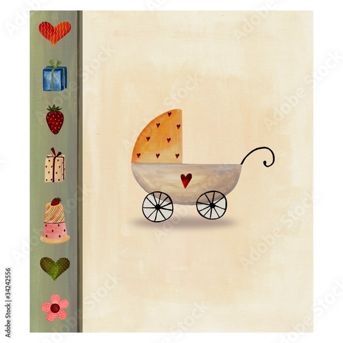 Illustration: Baby arrival announcement card Baby arrival announcement card