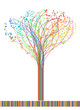 Abstract colorful tree from lines. Vector
