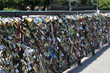Padlocks on a bridge in Paris