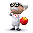 3d Mad Scientist wonders how the apple fell