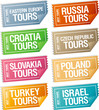 Best tours stickers in form of tickets.
