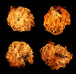 High resolution fire explosion isolated on black background
