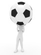 person with football