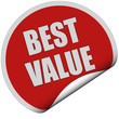 Sticker rot rund curl unten BEST VALUE