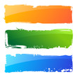 grunge colour hand banners. Brush abstract background and paint