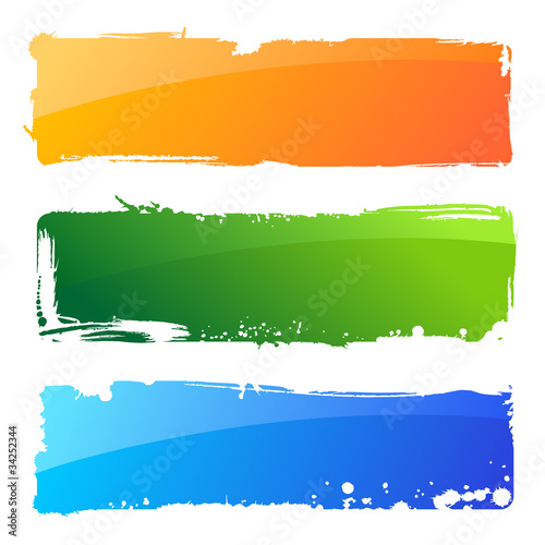 Vector: grunge colour hand banners. Brush abstract background and paint grunge colour hand banners. Brush abstract background and paint