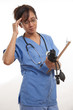 Attractive asian filipino nurse doctor healthcare worker
