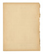 Vieille page de cahier d’écolier a petits carreaux