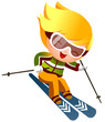 Boy Skiing