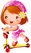 Girl on push scooter