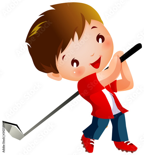 Vector: Boy playing Golf Boy playing Golf