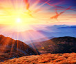 Dawn in mountains