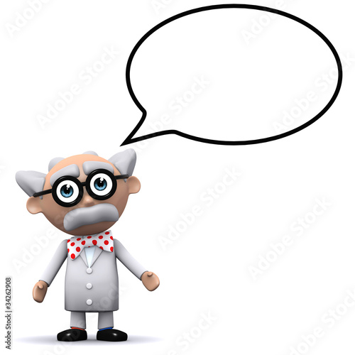 Illustration: 3d Mad Scientist speaks very quietly 3d Mad Scientist speaks very quietly