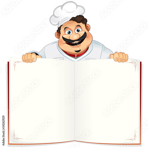 Vector: Cook with Recipe Book Cook with Recipe Book