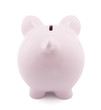 Back view of pink piggy bank with clipping path Back view of pink piggy bank with clipping path