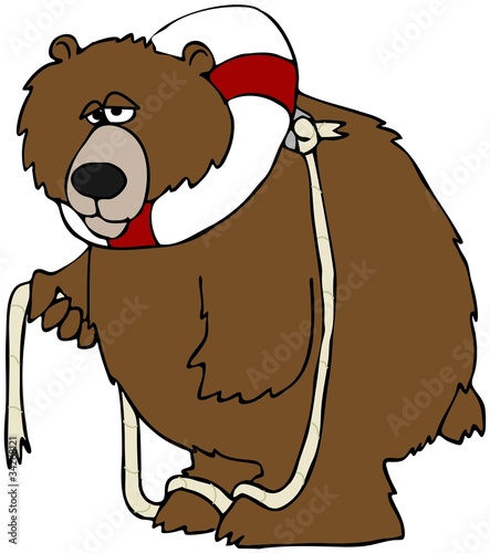 Illustration: Bear With A Life Preserver Bear With A Life Preserver