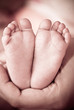 Baby's foot in mother hands