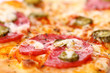 Close up view of fresh pizza