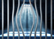 prison 3d and bended metal bar