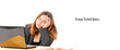 Business Woman Falling Asleep on Computer