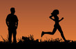 Runner at sunset