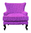 purple sofa isolated