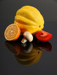 Fresh Produce on Reflective Table Fresh Produce on Reflective Table
