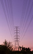 Electric high voltage power post with beautiful sky
