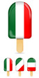 classic italy flag ice cream bar or ice pop isolated on white
