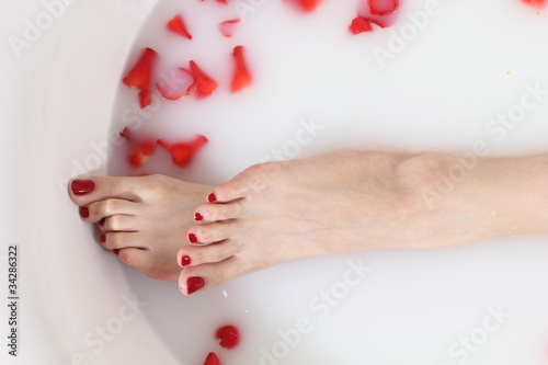 Photo: soft feet in milk bath soft feet in milk bath