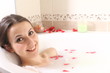 woman in milk bath