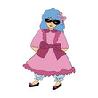 Girl in mask dressed for Halloween Girl in mask dressed for Halloween