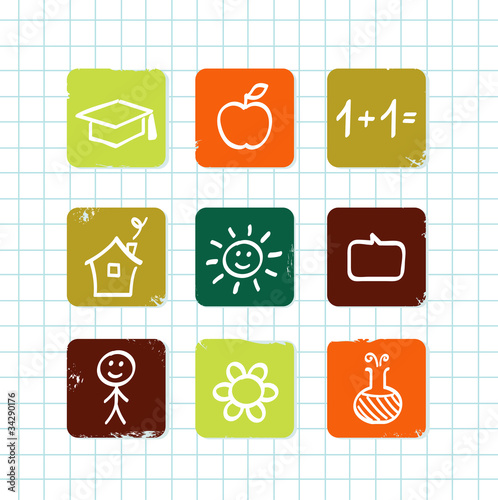 Vector: Doodle school & education icons collection isolated on white Doodle school & education icons collection isolated on white