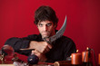 Warlock Holds an Athame Warlock Holds an Athame