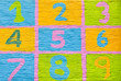 Colorful number 1-9 one to nine