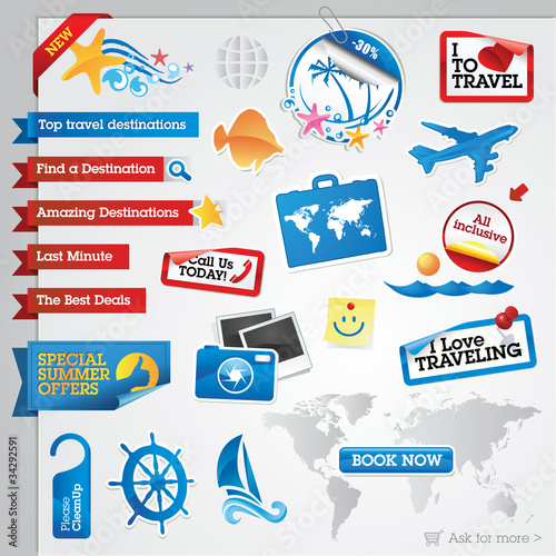 Vector: Collection of travel elements Collection of travel elements