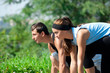 Fitness couple ready to start running Fitness couple ready to start running