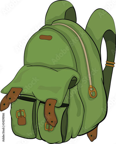 Vector: School backpack. Cartoon School backpack. Cartoon