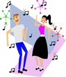 retro teens dancing