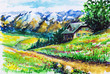 Landscape with alpine house