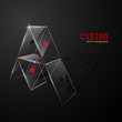 Glass house of cards. Vector illustration.