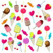 Cute retro candies background